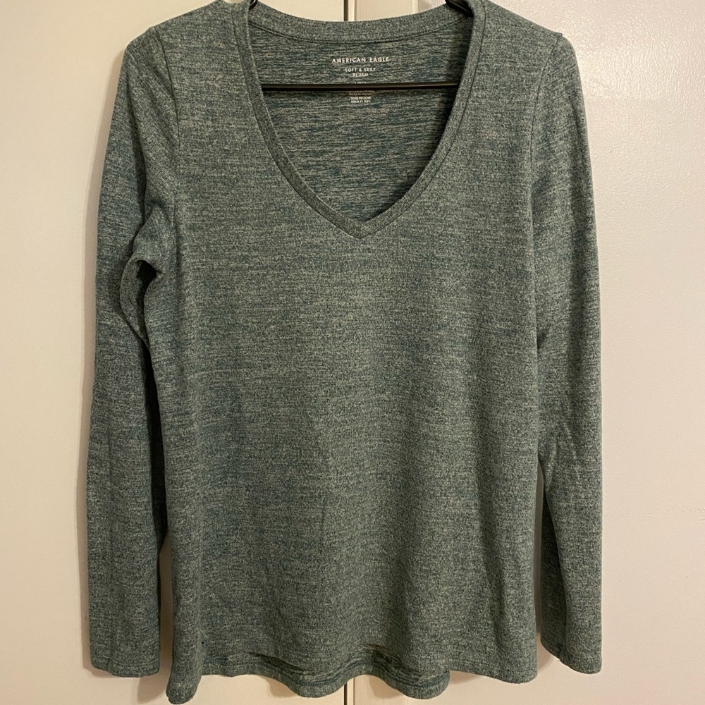 American Eagle Outfitters Soft and Sexy Plush Green Shirt